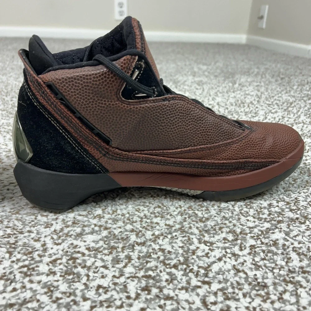 Jordan Shoes Mens Size 9.5 Brown Air‎ Jordan 22 OG Basketball Leather Sneakers